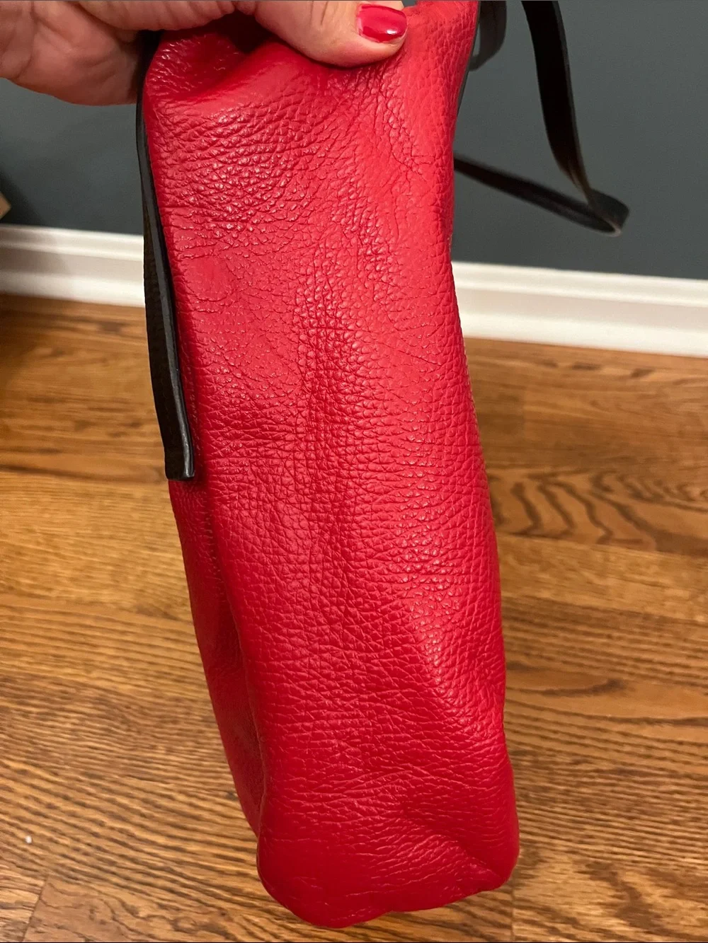 Valentina Women's Red Italian Leather Hobo Shoulder Bag Made in Italy